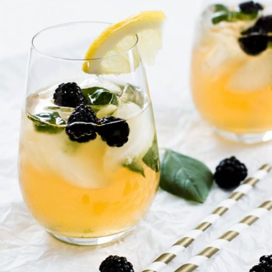 Blackberry and Basil Iced Green Tea