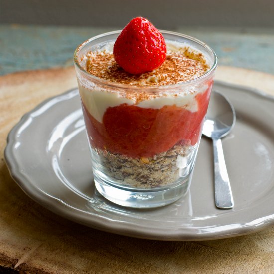 Rhubarb breakfast tiramisu