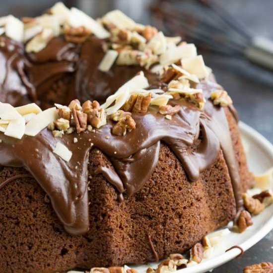 Chocolate Praline Bundt Cake