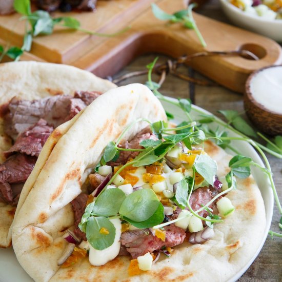 Spring Gyros with Apricot Salsa