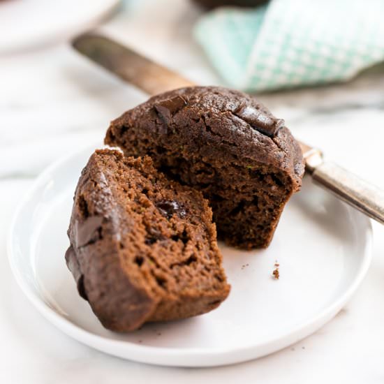 Vegan Chocolate Zucchini Muffins