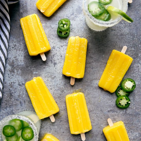 Jalapeño Mango Margarita Popsicles