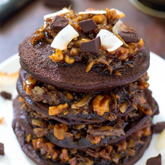 German Chocolate Cake Pancakes