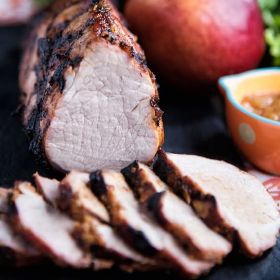 Pork with BBQ Peach Sauce