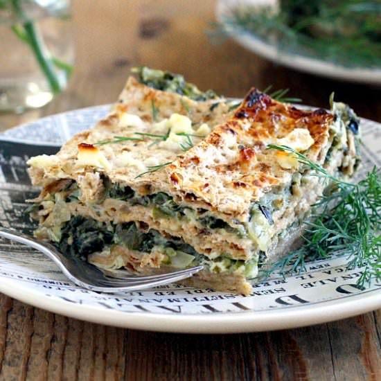 Spinach and Matzo Lasagna