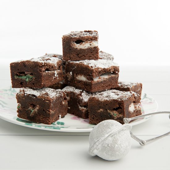 Mint Stuffed Chocolate Brownies