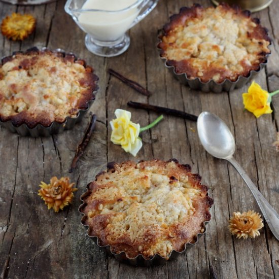 Pear Crumble Tartlets with Custard