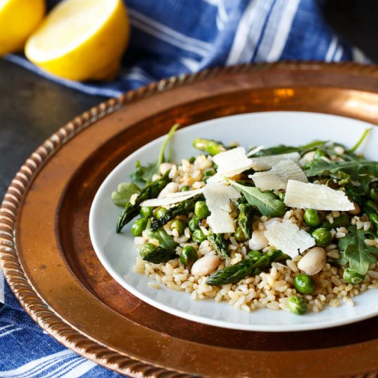 Spring Pea and Asparagus Rice Salad