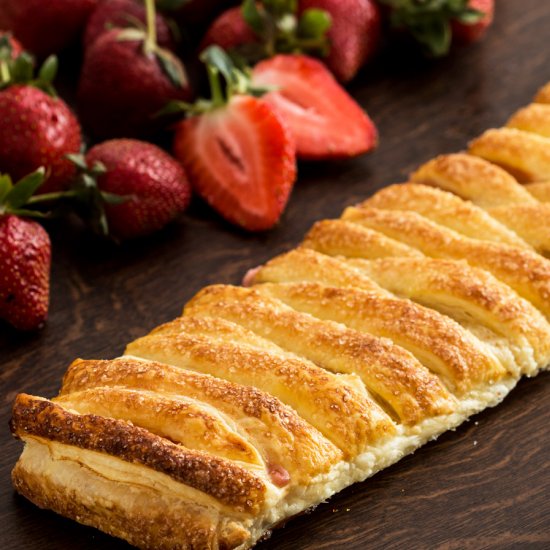 Strawberry Puff Pastry Braid