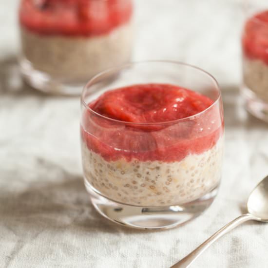 Overnight Oats with Stewed Rhubarb