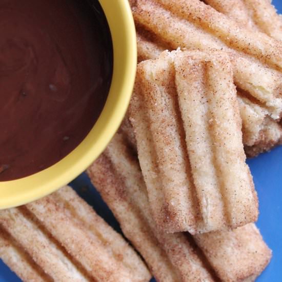 Churro Cookies with Chocolate Dip