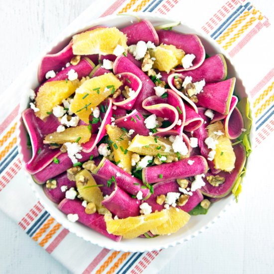 Watermelon Radish and Citrus Salad