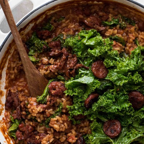 CHORIZO RISOTTO WITH KALE