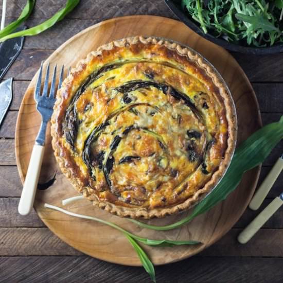 Ramp, Bacon and Gruyere Quiche