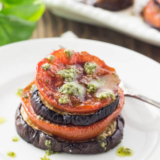 Roasted Eggplant and Tomato Stacks