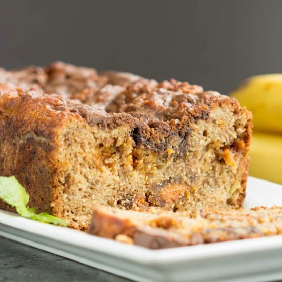 Nutella Peanut Butter Banana Bread