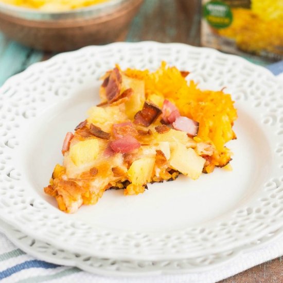 Hawaiian Pizza with Hashbrown Crust