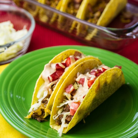 Baked Cheeseburger Tacos