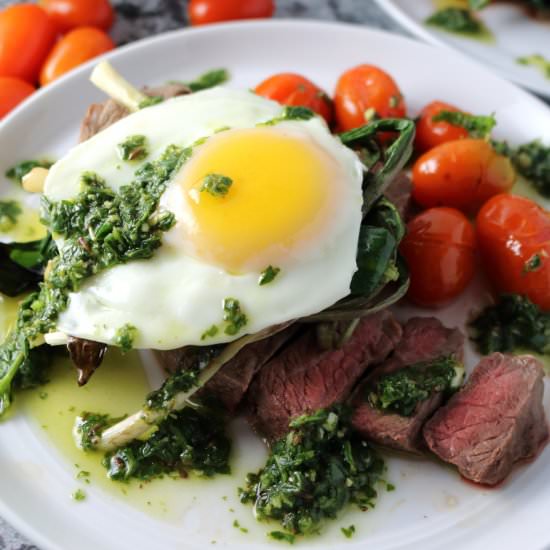 Seared Sirloin + Basil Chimichurri