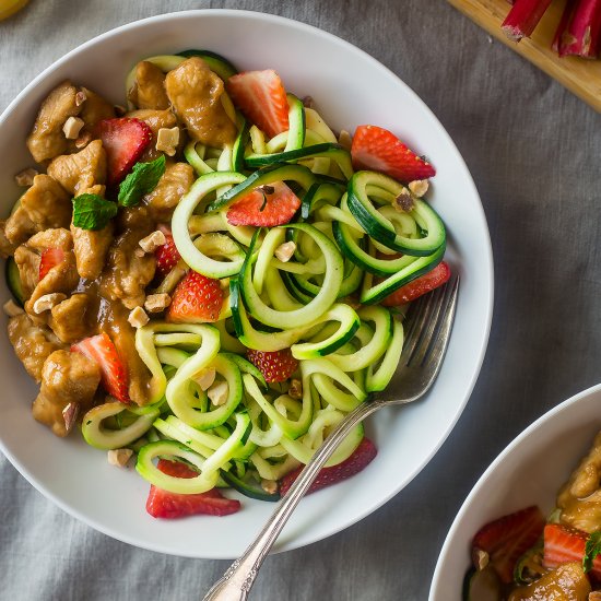 Strawberry, Rhubarb and Chicken Stir Fry