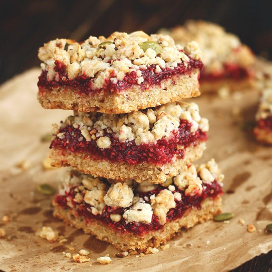 Vegan Raspberry Crumble Bars