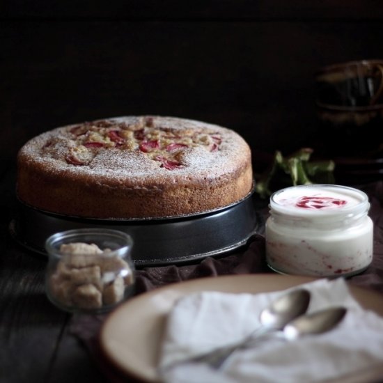 Yogurt Maple Syrup Rhubarb Cake