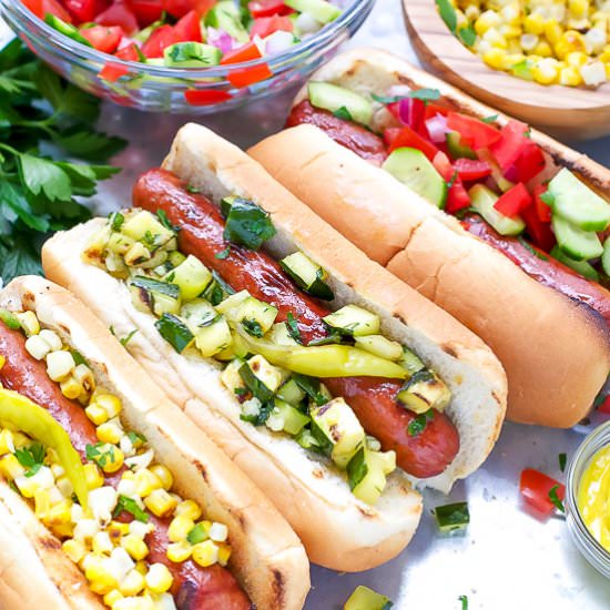 Hot Dogs With Fun Toppings