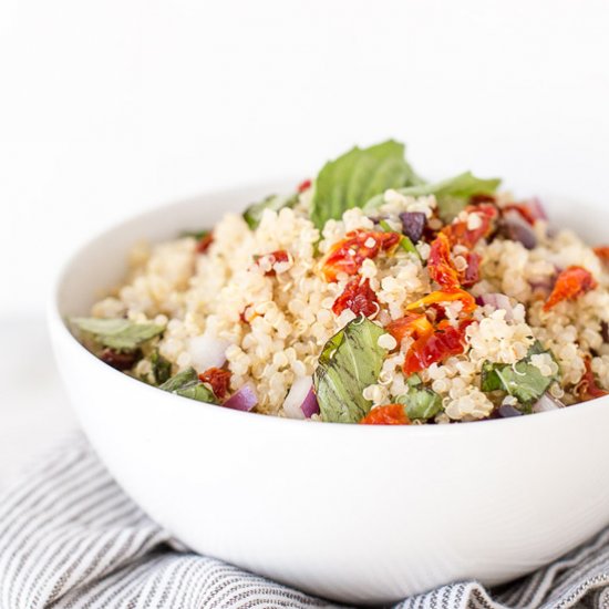 Sun dried Tomato and Basil Quinoa Salad