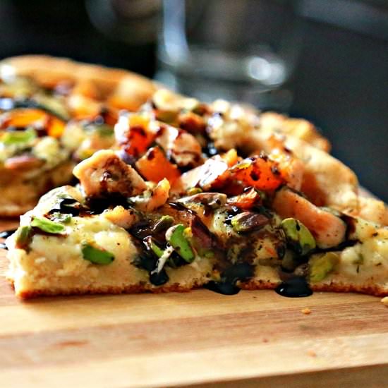 Whole Wheat Brie Pizza with Dried Apricots