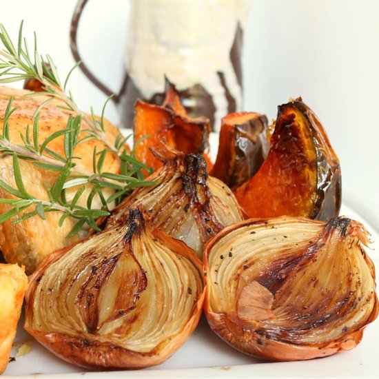 Balsamic Roasted Brown Onions