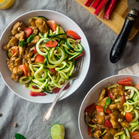 Strawberry Rhubarb Chicken Stir Fry