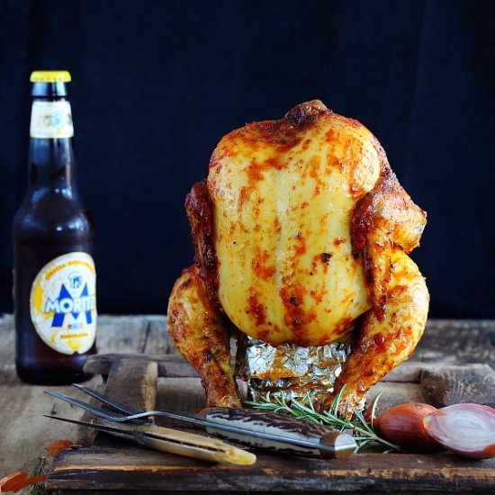 Beer can chicken marinated