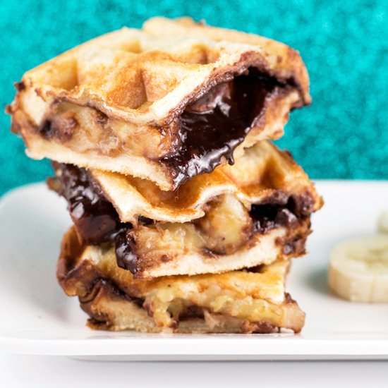 Waffled Nutella Banana Sandwich