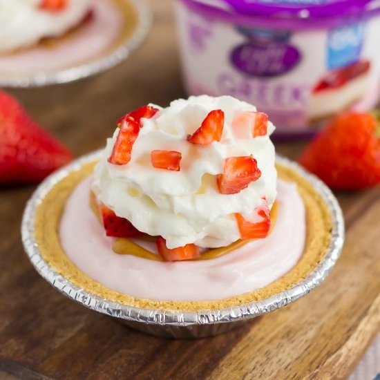 Mini Strawberry Peanut Butter Pies