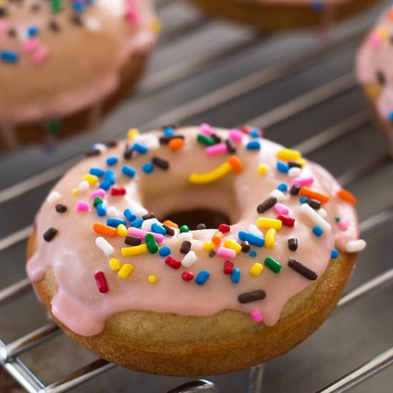 Strawberry Green Tea Doughnuts