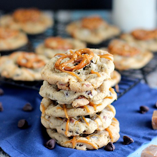 Salted Caramel Pretzel CC Cookies