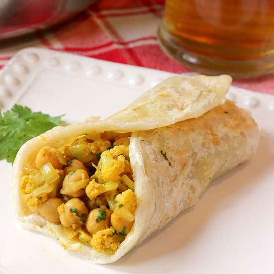 Curried Chickpea Wraps