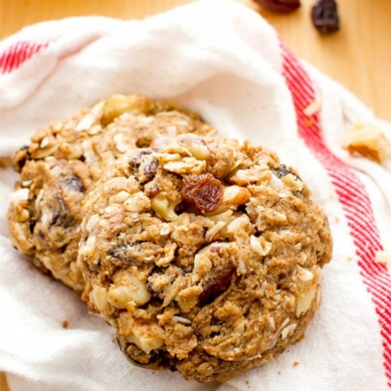 Walnut Raisin Breakfast Cookie