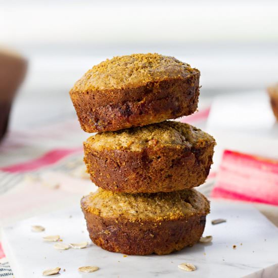 Healthy Rhubarb Muffins