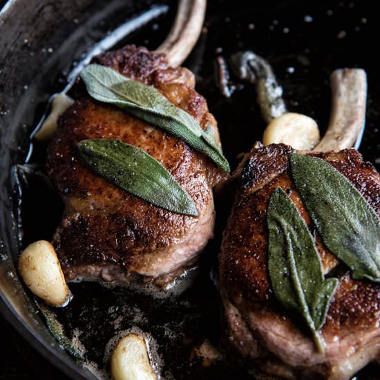 Pork Chops with Garlic Sage Butter