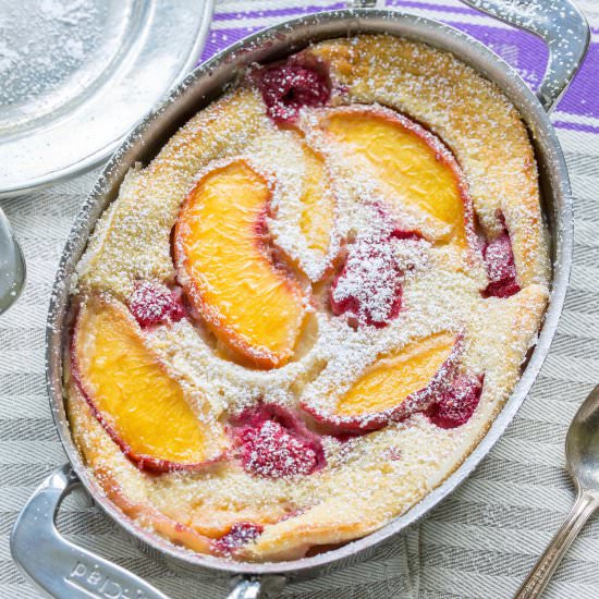 Fresh Peach & Raspberry Clafoutis