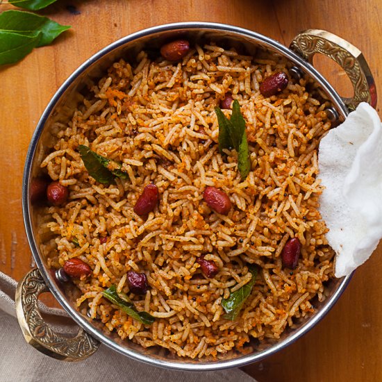 Puliyogare or Tamarind Rice