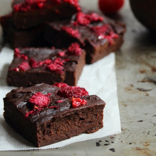 Healthy Chocolate Raspberry Brownies