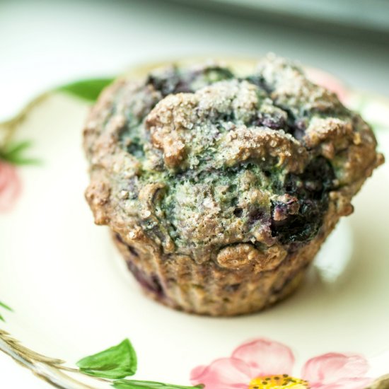 Oil Free Protein Blueberry Muffins