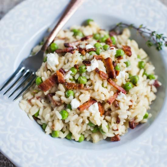 Spring Pea & Goat Cheese Risotto