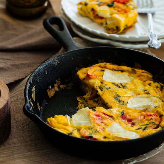 Tomato, Brie, & Basil Frittata