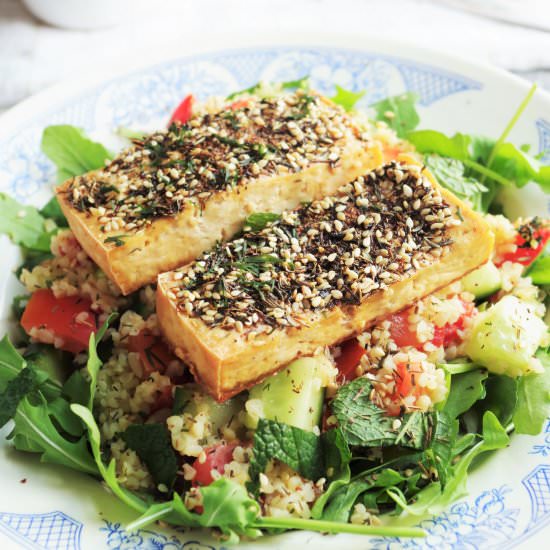 Zahtar Tofu Salad & Cashew Tzatziki