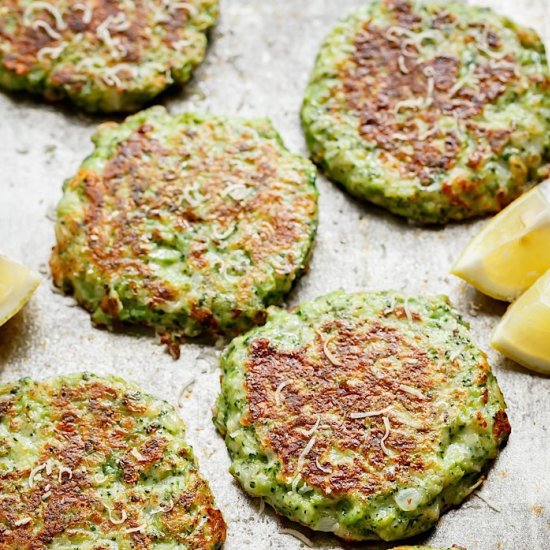 Crispy Broccoli Parmesan Fritters