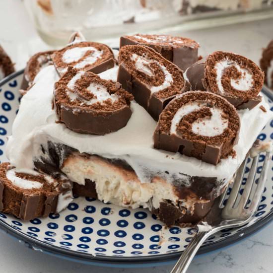 Swiss Roll No Bake Layered Dessert