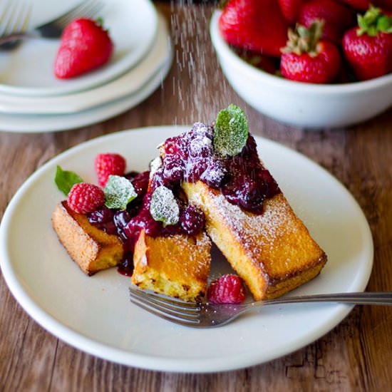 Baked French Toast W/ Berry Compote